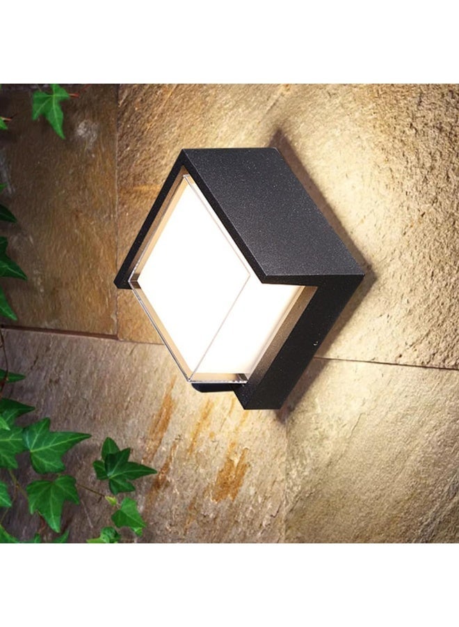 المفتاحة طقم إضاءة جدارية LED من قطعتين - مصباح جداري COB بقوة 18 واط، قابل للرفع والخفض | مصباح جداري داخلي وخارجي مقاوم للماء بإضاءة بيضاء دافئة | مصباح جداري مربع عصري من الألومنيوم للممرات والشرفات وغرف النوم | تيار متردد 220-240 فولت - Image 2